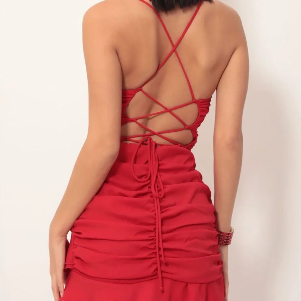 Lucy in the Sky Mini Homecoming Dress - RED XS - Picture 2 of 3